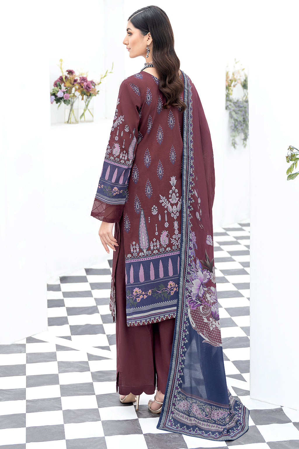Y-506 | Ramsha Riwayat Luxury Lawn Vol 7 Collection | Unstitched Lawn Embroidered Suits