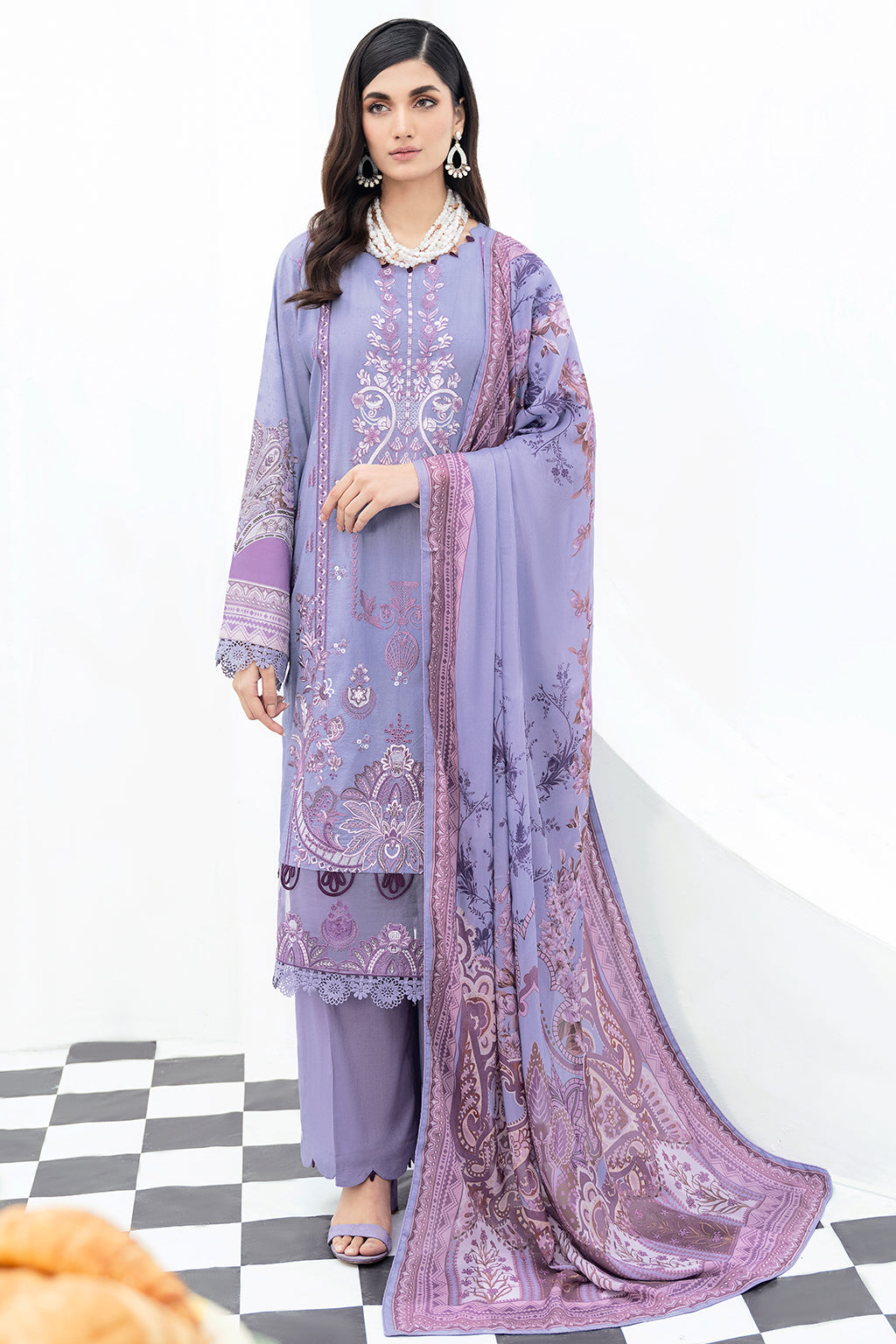 Y-508 | Ramsha Riwayat Luxury Lawn Vol 7 Collection | Unstitched Lawn Embroidered Suits