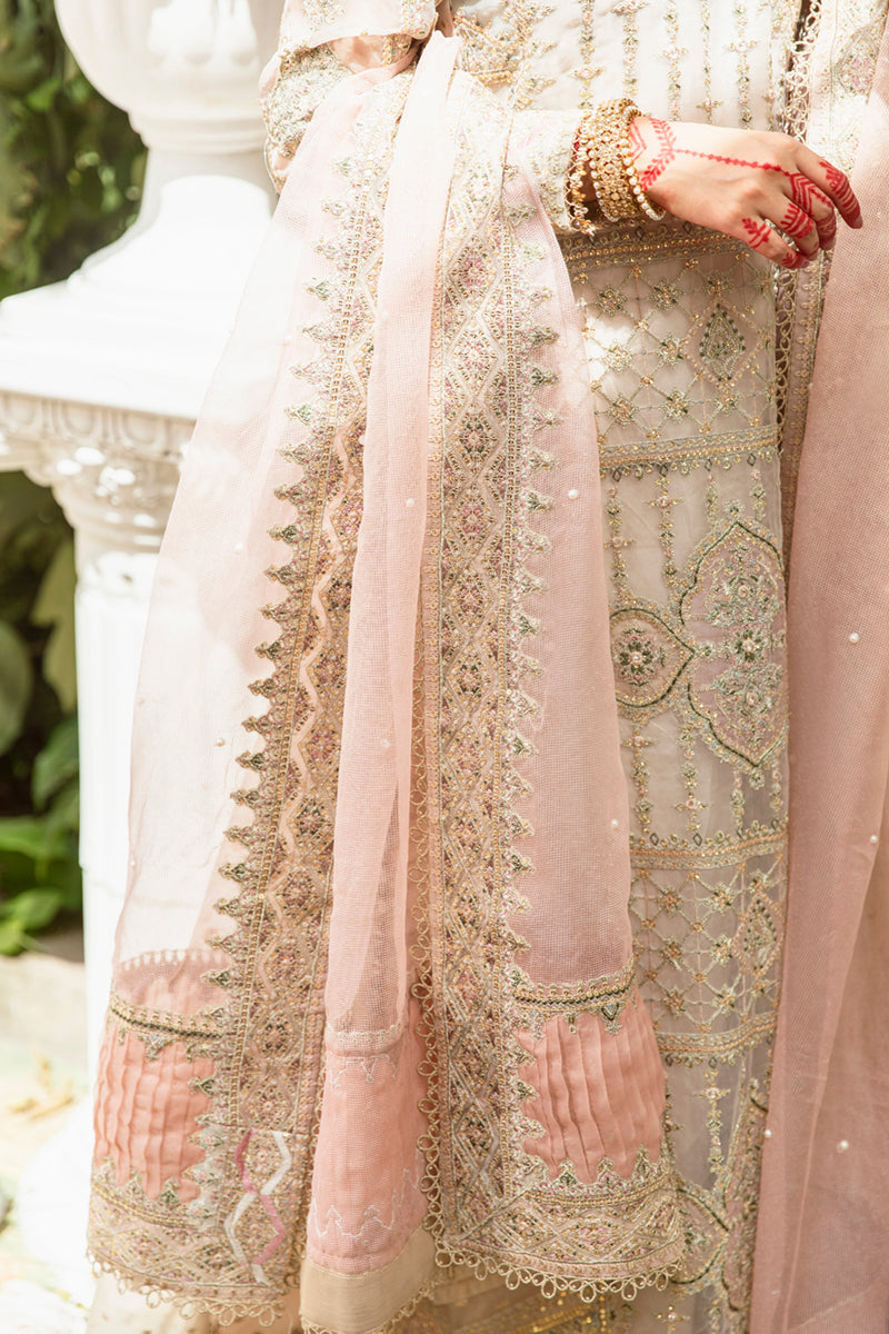 KF-01 MINAIL | Qalamkar Khaab Festive Formal Collection 2022 | Luxury Embroidered Unstitched Chiffon Suits