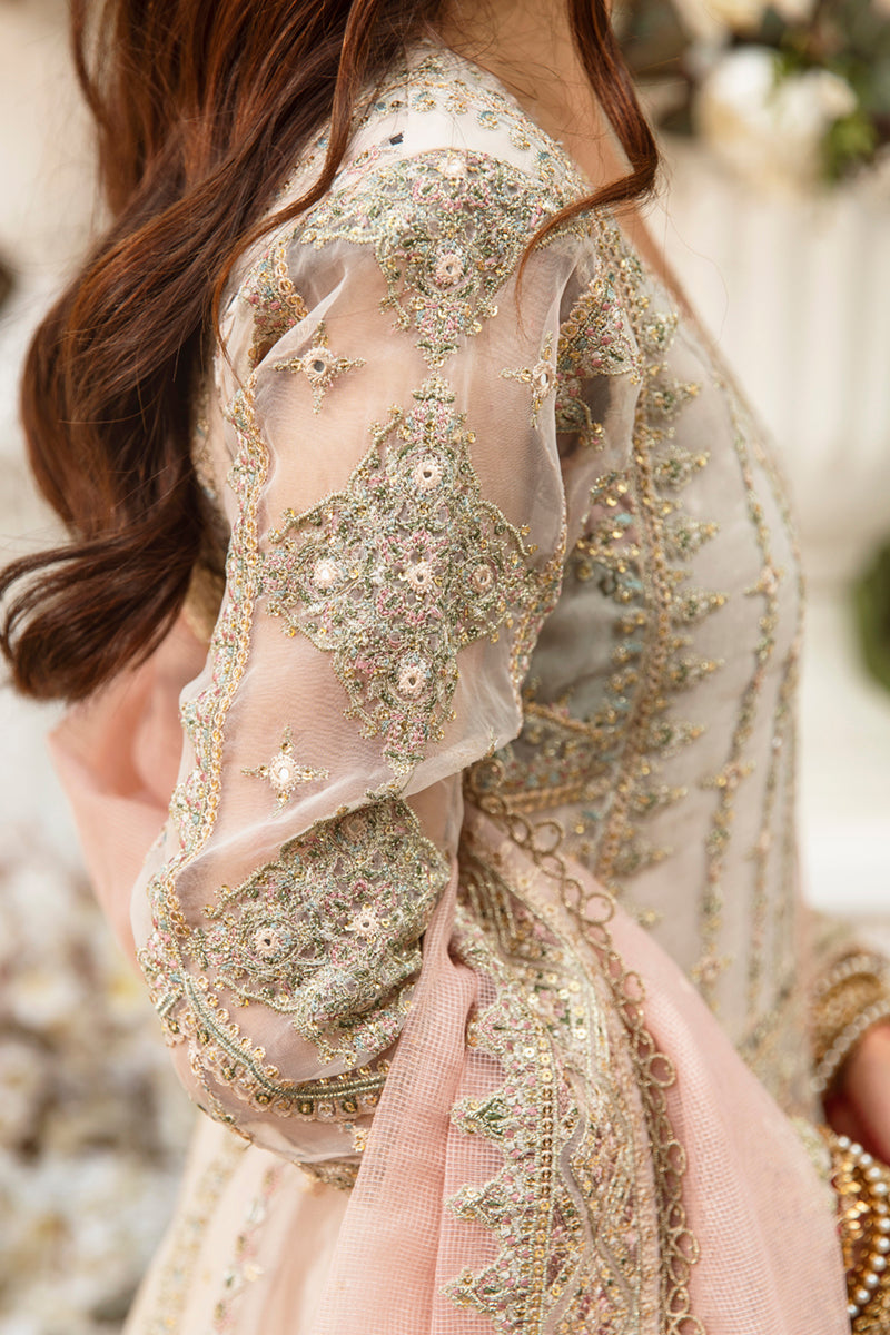 KF-01 MINAIL | Qalamkar Khaab Festive Formal Collection 2022 | Luxury Embroidered Unstitched Chiffon Suits