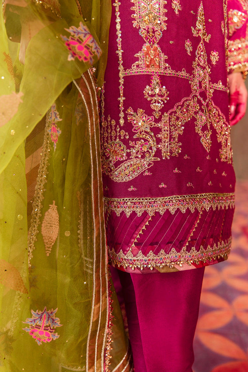 KF-06 AARMISH | Qalamkar Khaab Festive Formal Collection 2022 | Luxury Embroidered Unstitched Chiffon Suits