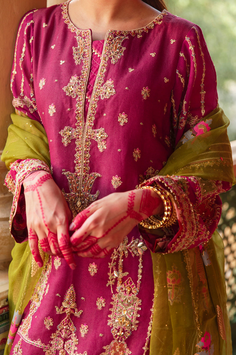 KF-06 AARMISH | Qalamkar Khaab Festive Formal Collection 2022 | Luxury Embroidered Unstitched Chiffon Suits
