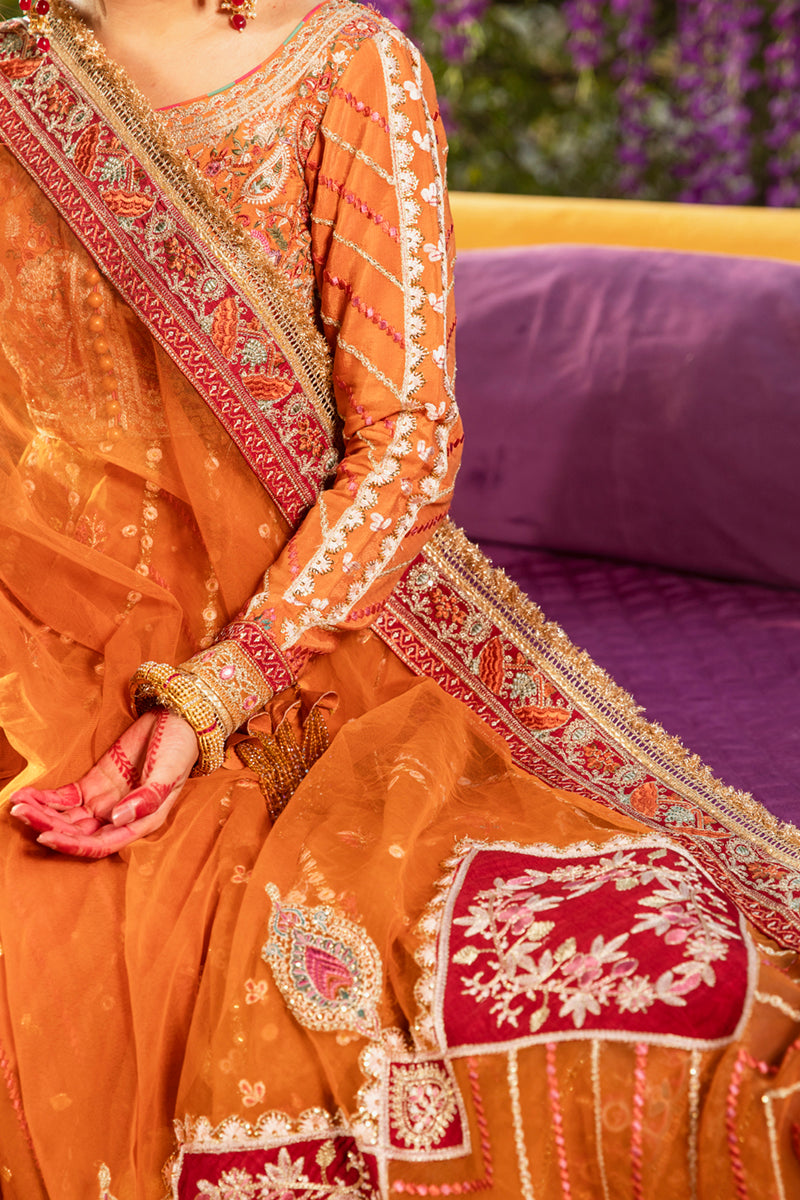 KF-05 RUMAISA | Qalamkar Khaab Festive Formal Collection 2022 | Luxury Embroidered Unstitched Chiffon Suits