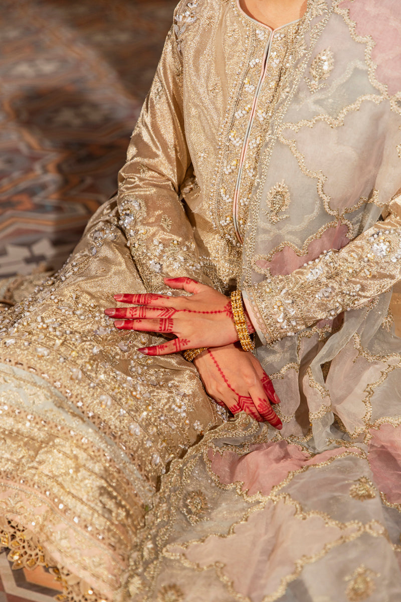 KF-07 KIRAZ | Qalamkar Khaab Festive Formal Collection 2022 | Luxury Embroidered Unstitched Chiffon Suits
