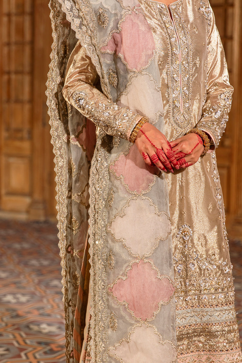 KF-07 KIRAZ | Qalamkar Khaab Festive Formal Collection 2022 | Luxury Embroidered Unstitched Chiffon Suits