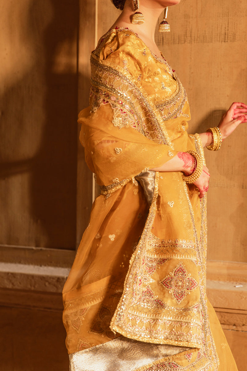 KF-02 INAYAH | Qalamkar Khaab Festive Formal Collection 2022 | Luxury Embroidered Unstitched Chiffon Suits