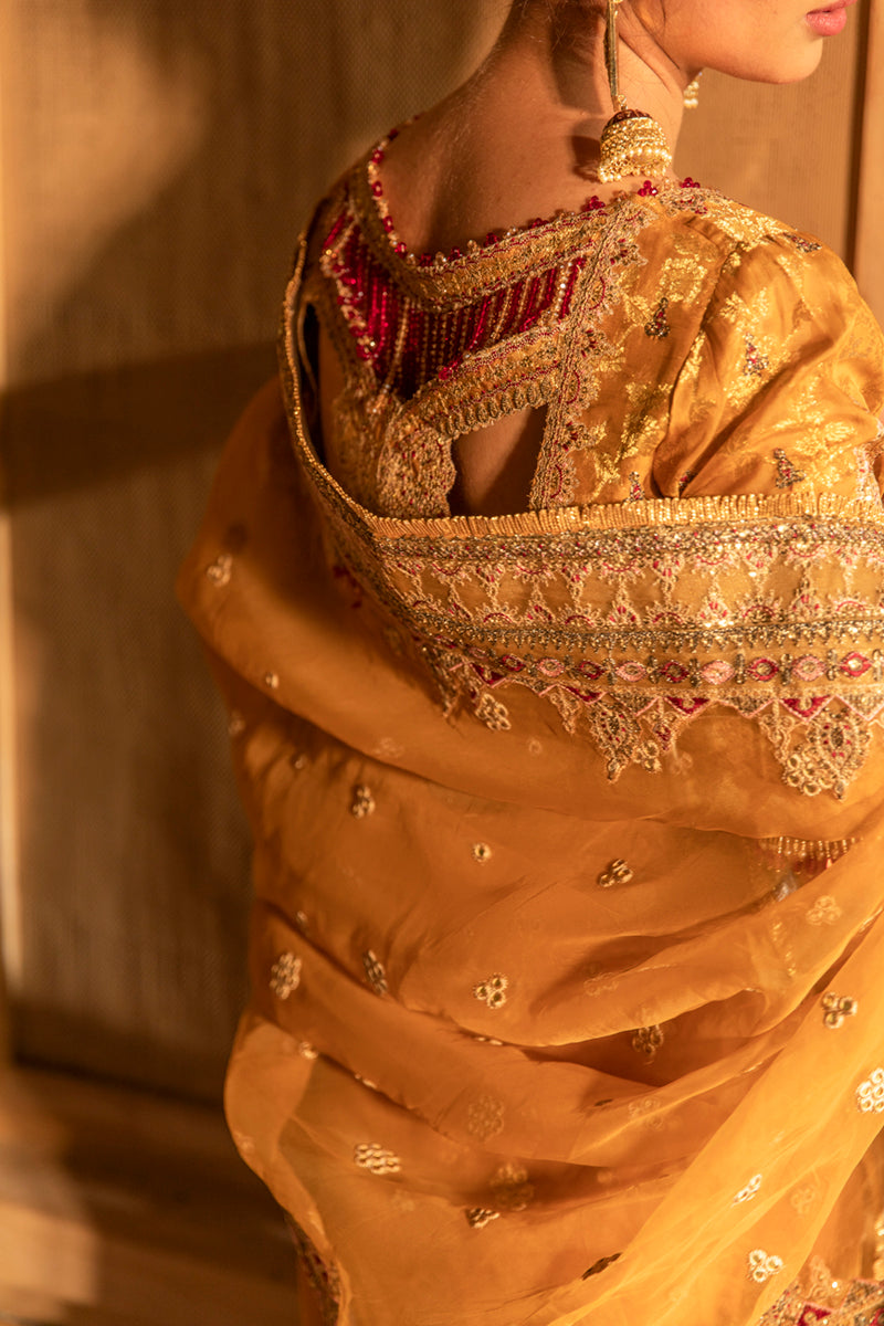 KF-02 INAYAH | Qalamkar Khaab Festive Formal Collection 2022 | Luxury Embroidered Unstitched Chiffon Suits