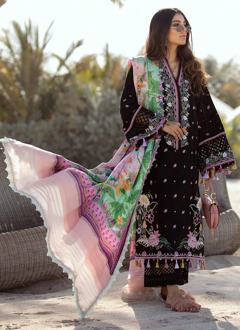 Bermuda Black | Farah Talib Aziz ILO ILO Luxury Lawn Collection 2022 | Unstitched Embroidered Lawn Suits
