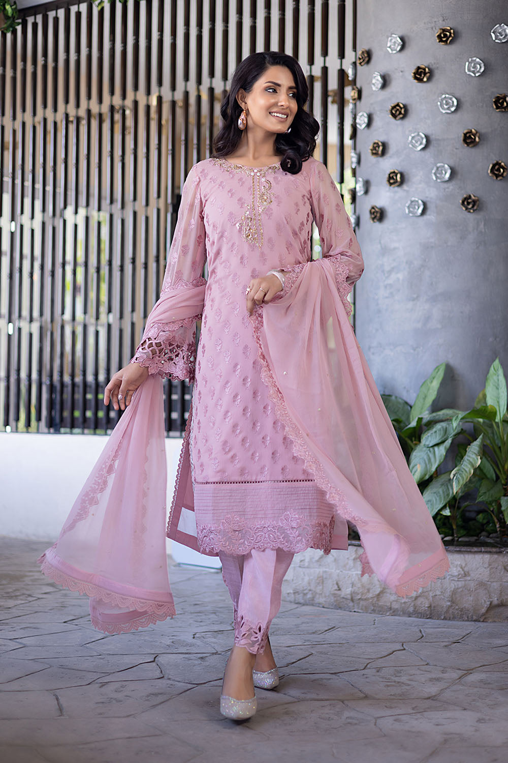 Florid Charm | Azure Ensembles Chiffon 3PCS 2023