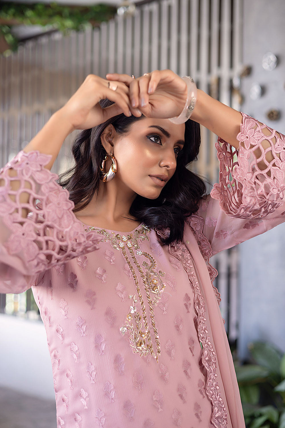 Florid Charm | Azure Ensembles Chiffon 3PCS 2023