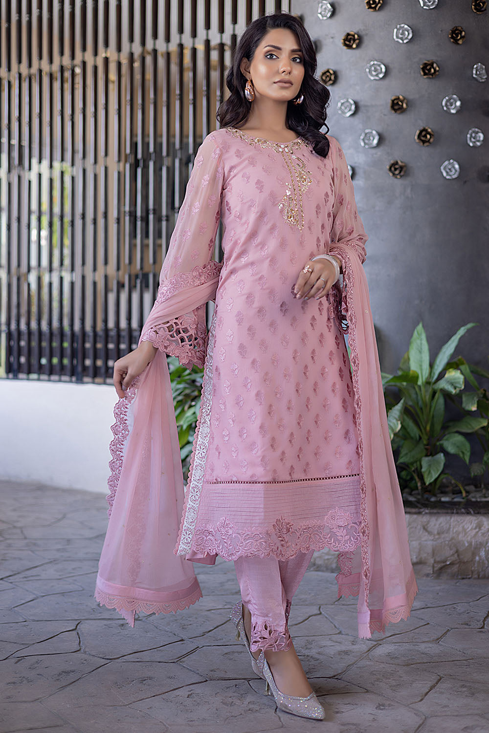 Florid Charm | Azure Ensembles Chiffon 3PCS 2023