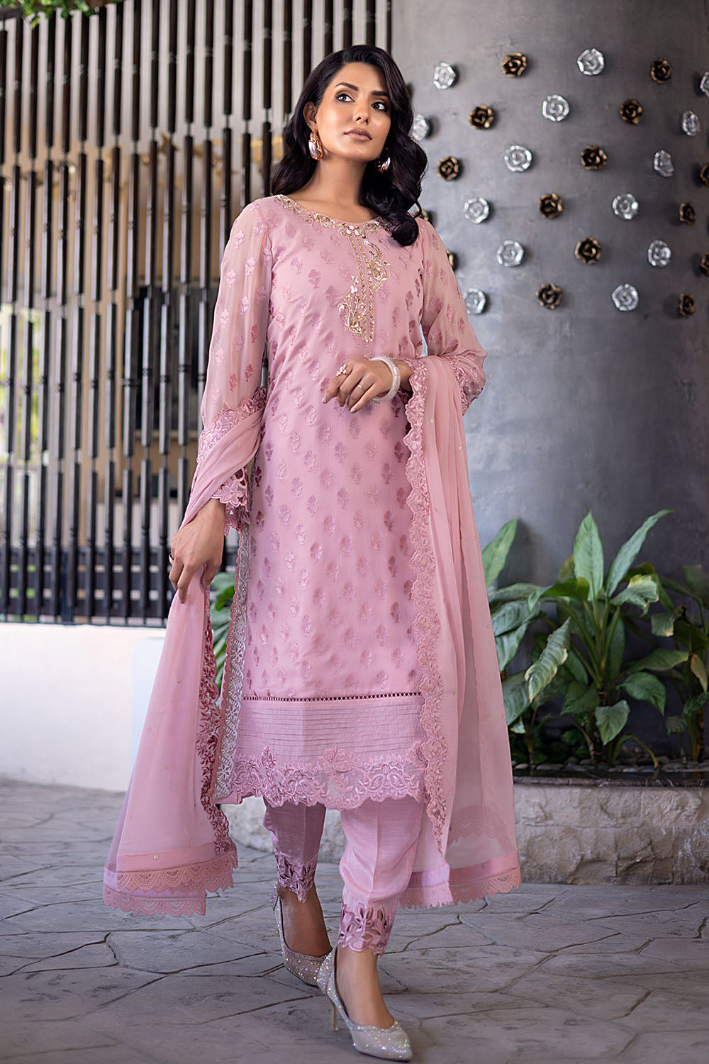 Florid Charm | Azure Ensembles Chiffon 3PCS 2023