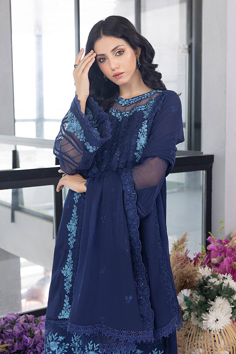 Frisky Waves | Azure Ensembles Chiffon 3PCS 2023