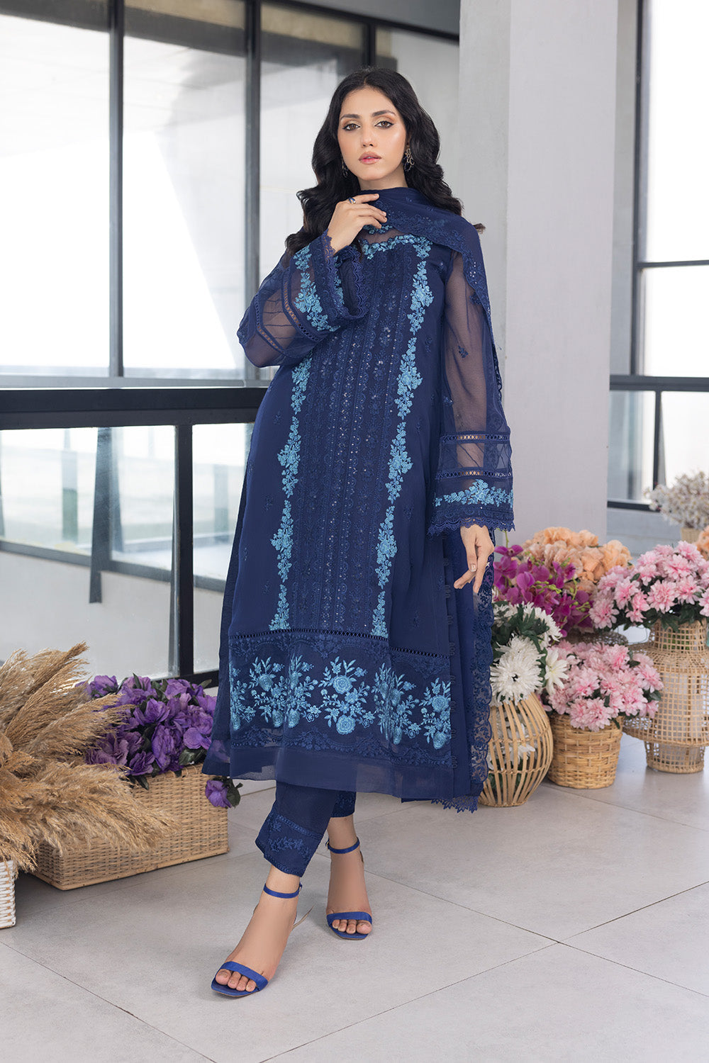 Frisky Waves | Azure Ensembles Chiffon 3PCS 2023