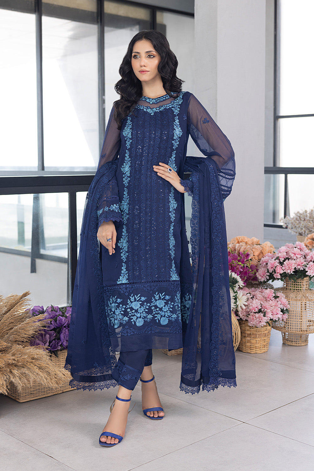 Frisky Waves | Azure Ensembles Chiffon 3PCS 2023