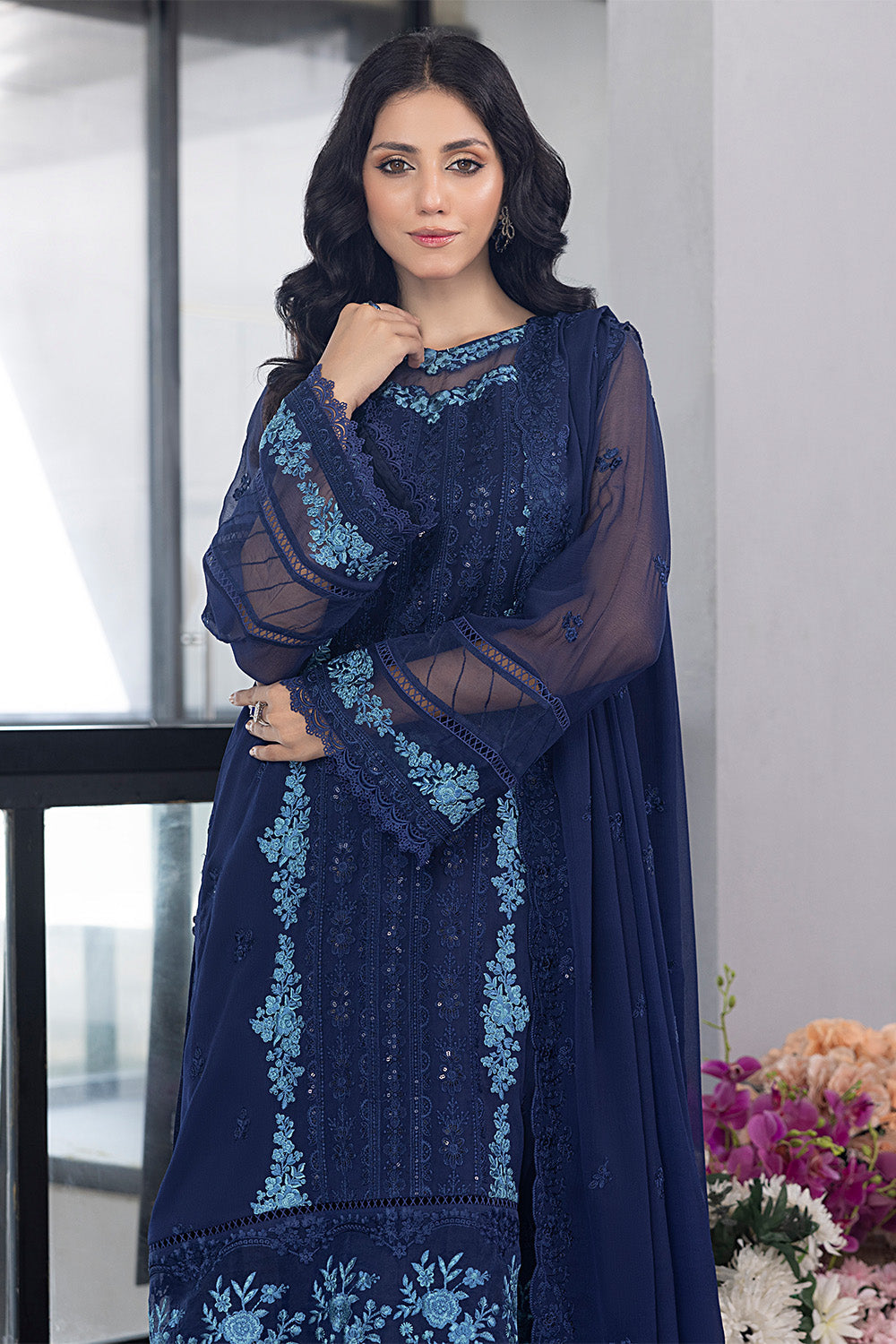 Frisky Waves | Azure Ensembles Chiffon 3PCS 2023
