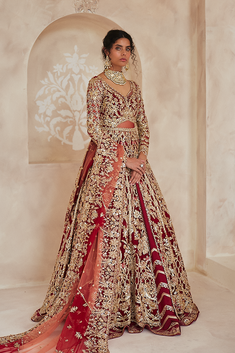 SCARLET | Suffuse Aab-e-Zar Luxury Wedding Collection 2020 | Unsttiched Embroidered Embelished Bridal Suits