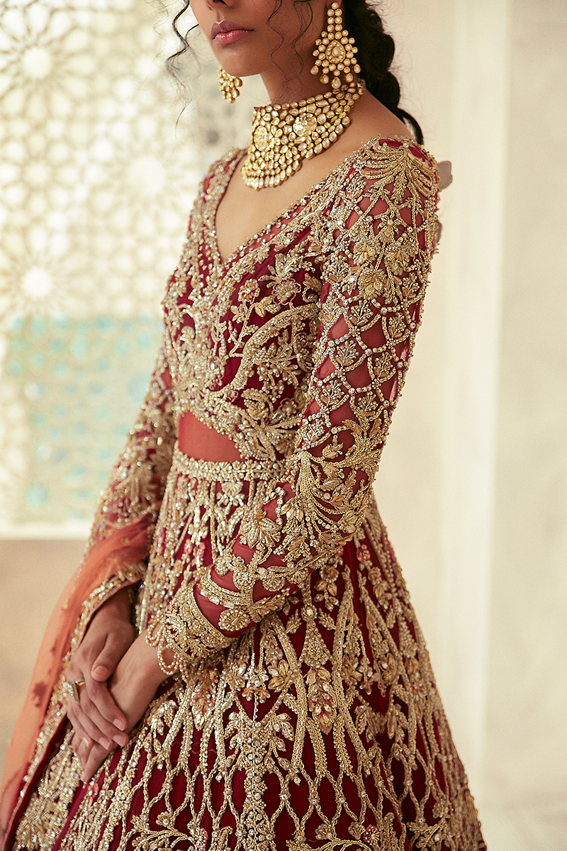 SCARLET | Suffuse Aab-e-Zar Luxury Wedding Collection 2020 | Unsttiched Embroidered Embelished Bridal Suits