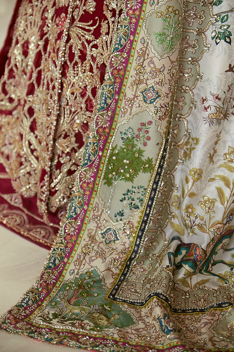 SCARLET | Suffuse Aab-e-Zar Luxury Wedding Collection 2020 | Unsttiched Embroidered Embelished Bridal Suits