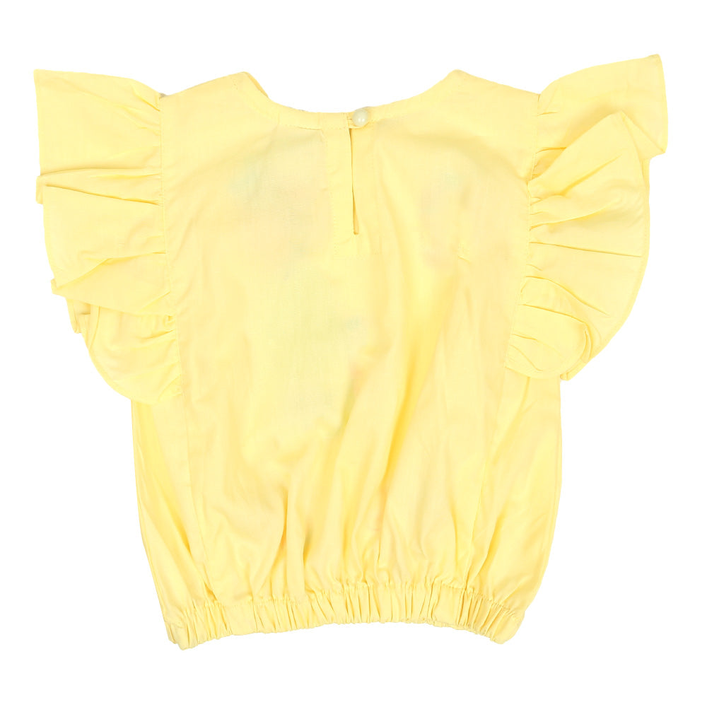Infants Girls Embroidered Top Baby Doll - L.Yellow | Bachaa Party Baby Clothes Girls Tops & T-Shirts