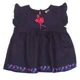 Infants Girls Embroidered Top Flamingo Embroidery - D.Purple | Bachaa Party Baby Clothes Girls Tops & T-Shirts