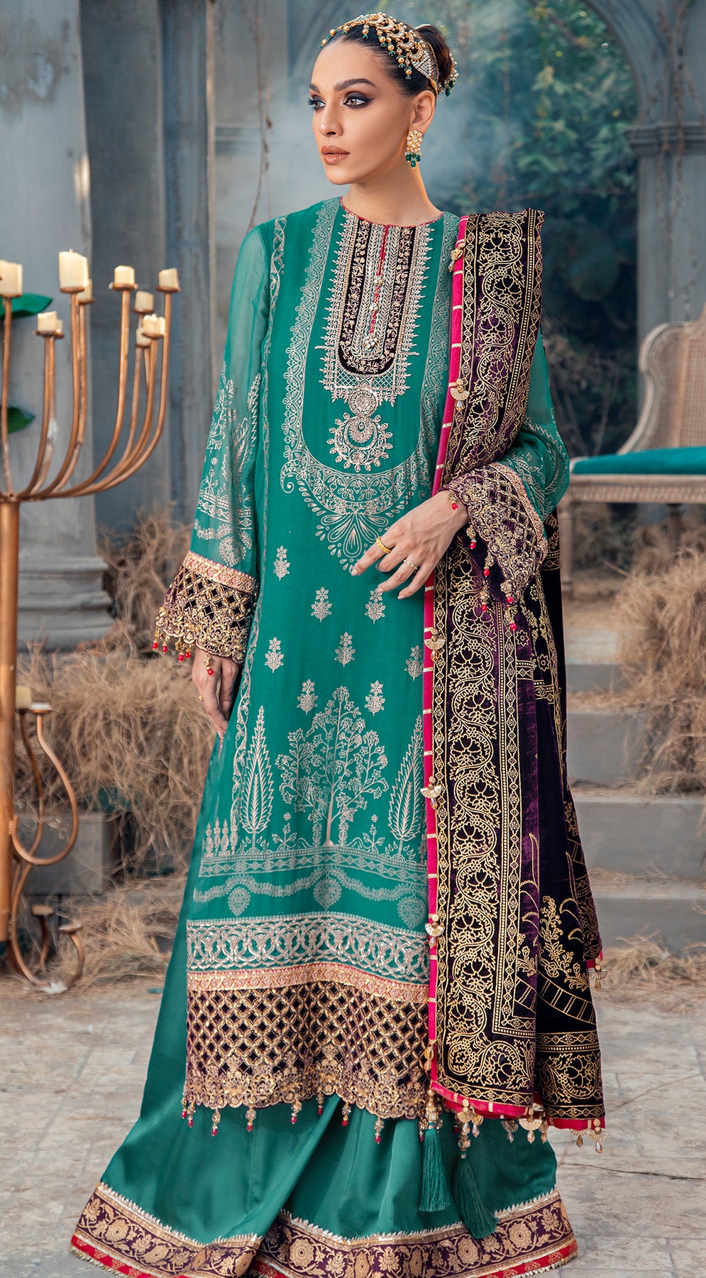 ENYA VL121-08 | Anaya by Kiran Chaudhry Velour De Fete '21 | Unstitched Embroidered Velvet Suits