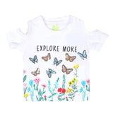 Infant Girls T-Shirts Explore More - White | Bachaa Party Baby Clothes Girls Tops & T-Shirts