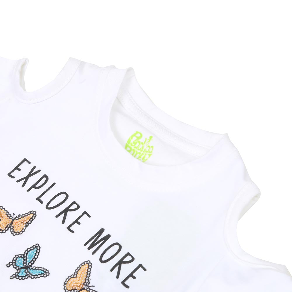 Infant Girls T-Shirts Explore More - White | Bachaa Party Baby Clothes Girls Tops & T-Shirts