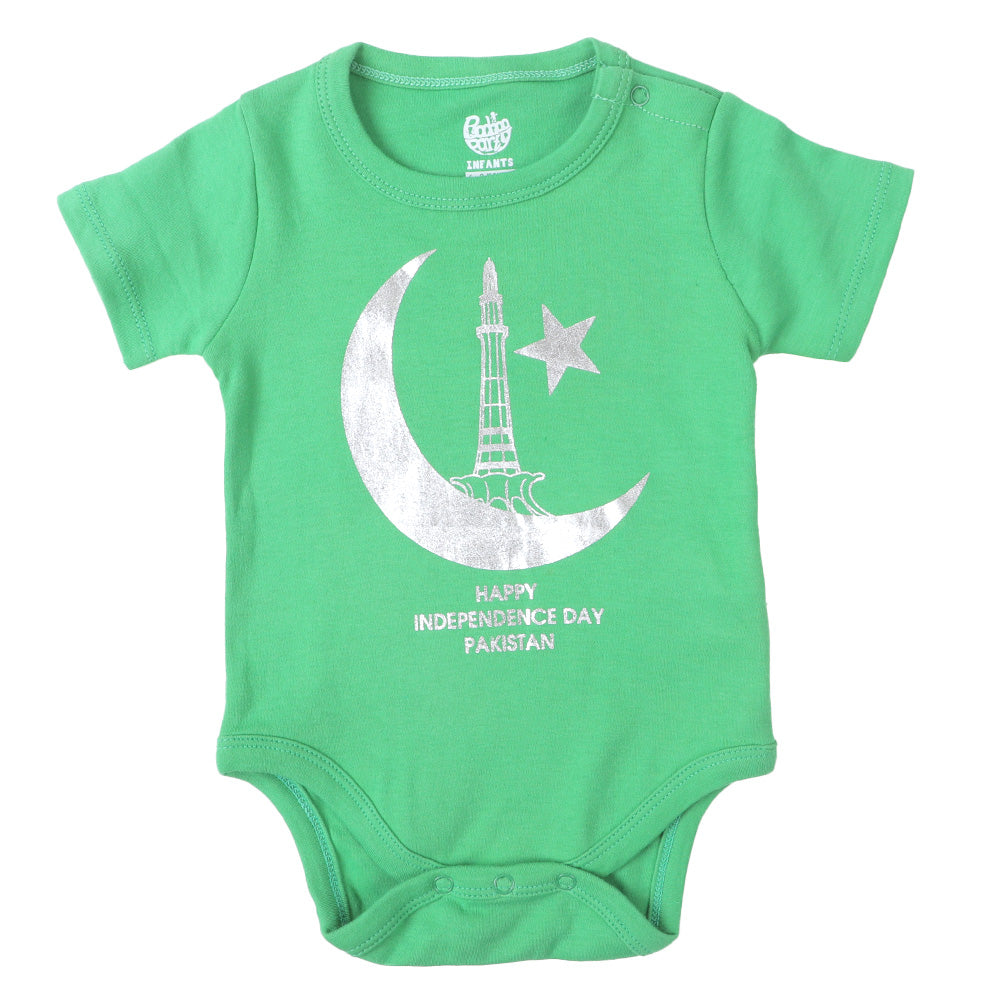 Infants Boys Basic Romper Moon Star - Fern Green | Bachaa Party Baby Clothes Rompers