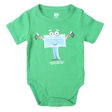 Infants Boys Basic Romper Protect Yourself - Fern Green | Bachaa Party Baby Clothes Rompers
