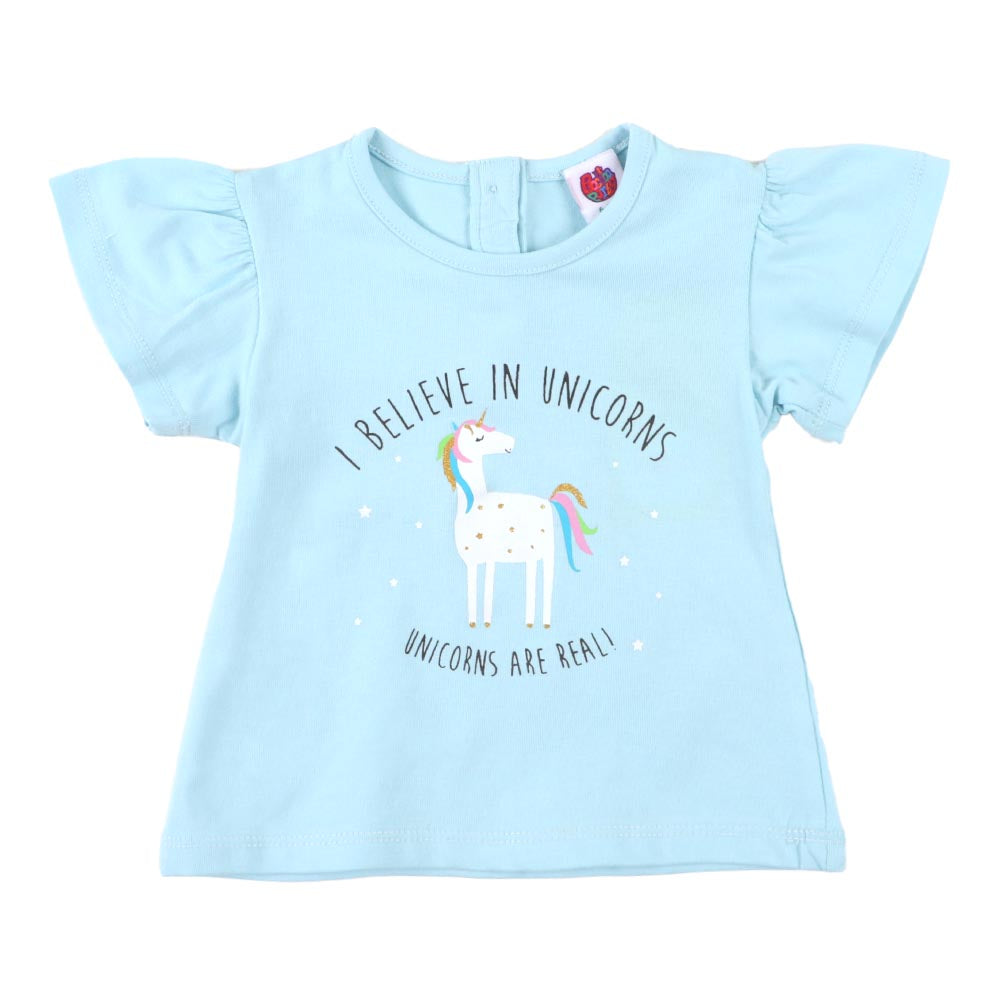 Infant Girls T-Shirt Character - Fair Aqua | Bachaa Party Baby Clothes Girls Tops & T-Shirts