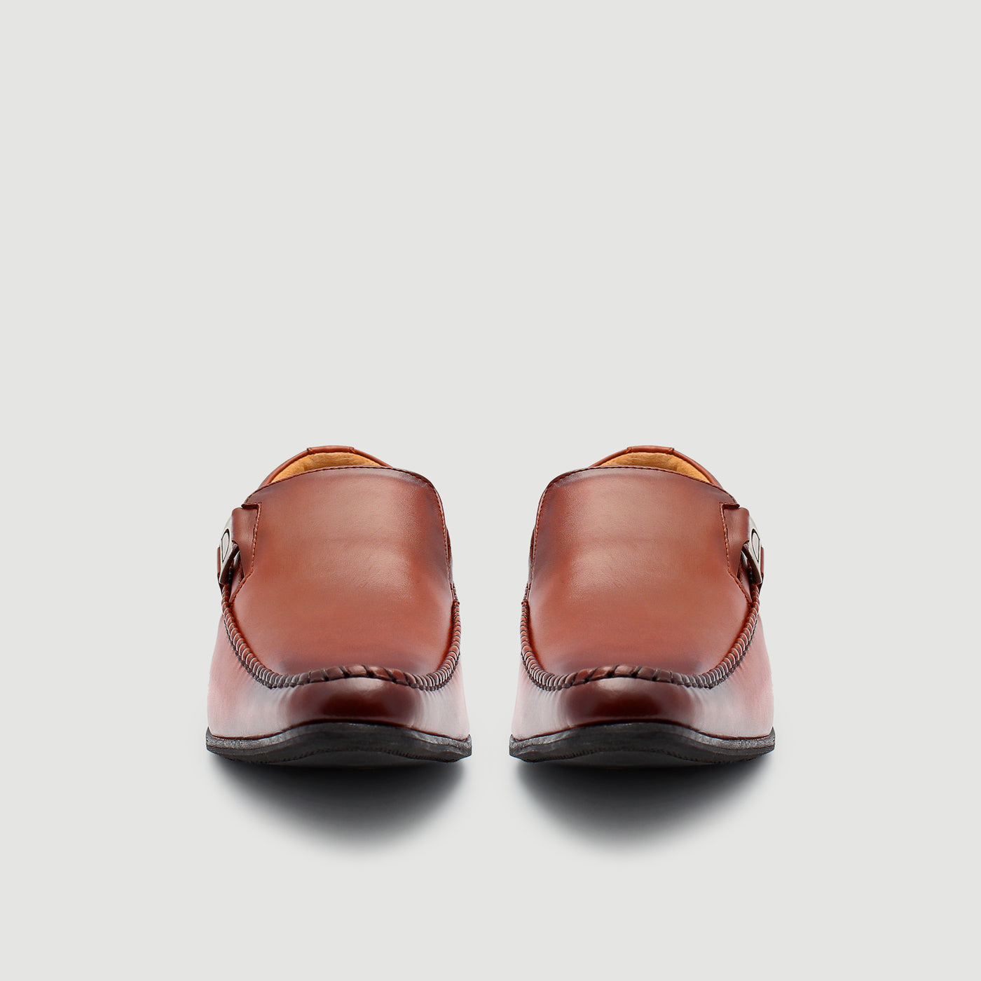 Plain-Toe Leather Loafers