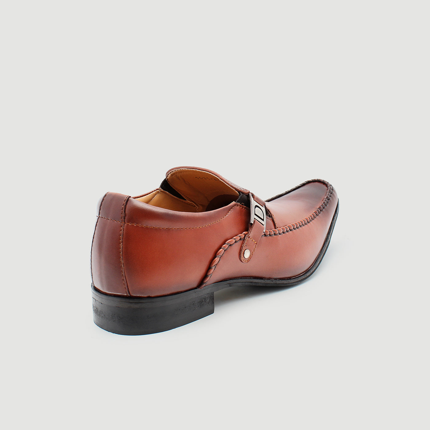 Plain-Toe Leather Loafers