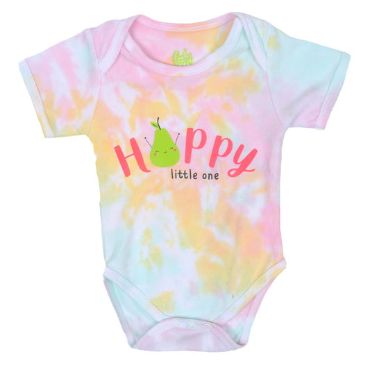 Unisex Romper Tie Dye Happy - White | Bachaa Party Baby Clothes Rompers