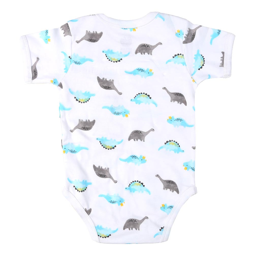 Infant Boys Set 5Pc Dino - B.White | Bachaa Party Baby Clothes Rompers