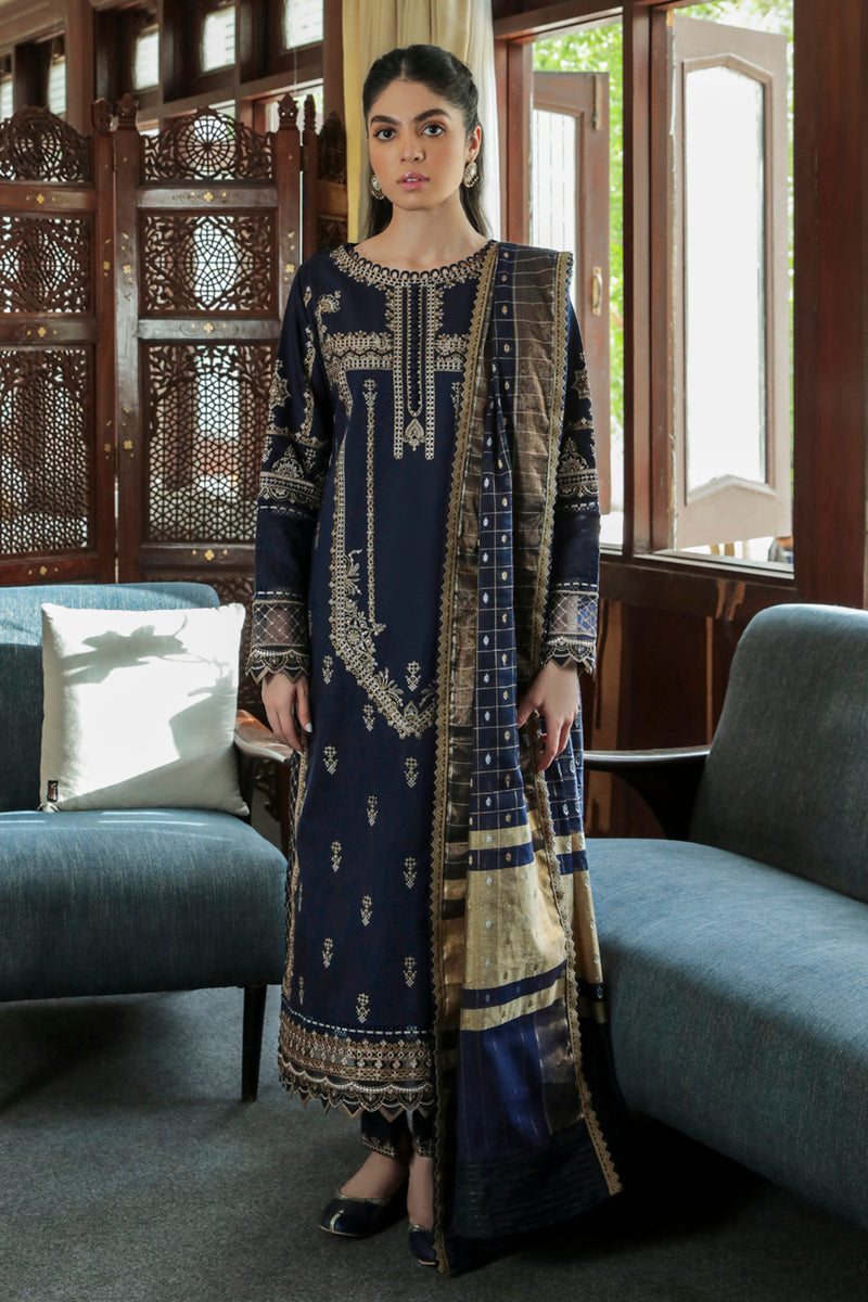 AQ-10 ESHAAL | Qalamkar Qline Dastak Summer Collection 2022 | Unstitched Embroidered Lawn Suits