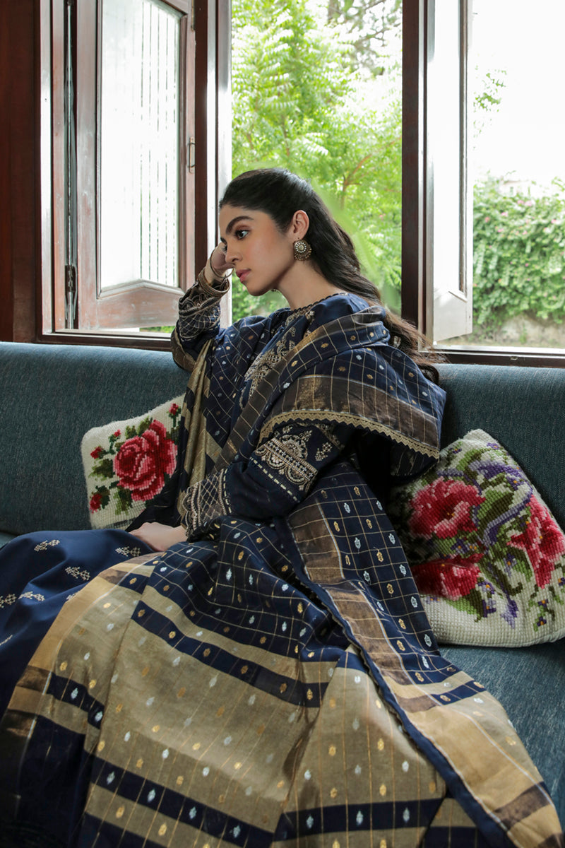 AQ-10 ESHAAL | Qalamkar Qline Dastak Summer Collection 2022 | Unstitched Embroidered Lawn Suits