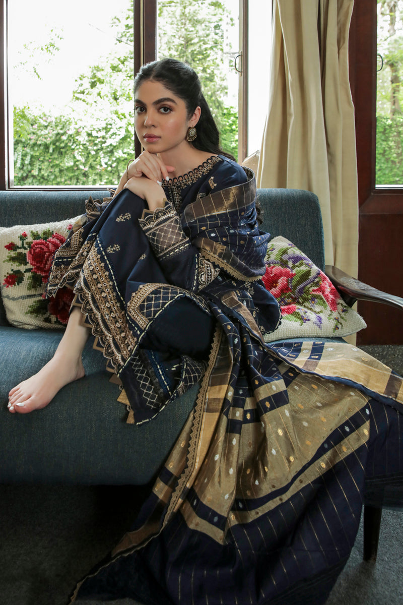 AQ-10 ESHAAL | Qalamkar Qline Dastak Summer Collection 2022 | Unstitched Embroidered Lawn Suits