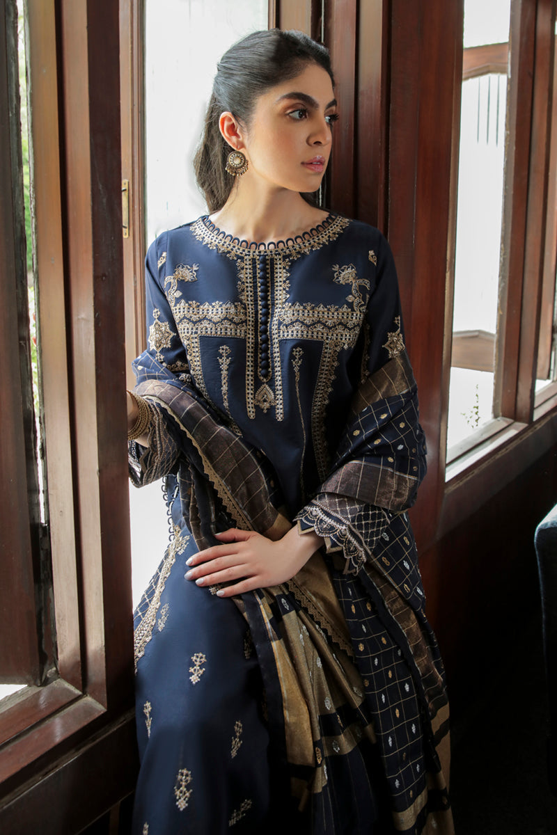 AQ-10 ESHAAL | Qalamkar Qline Dastak Summer Collection 2022 | Unstitched Embroidered Lawn Suits