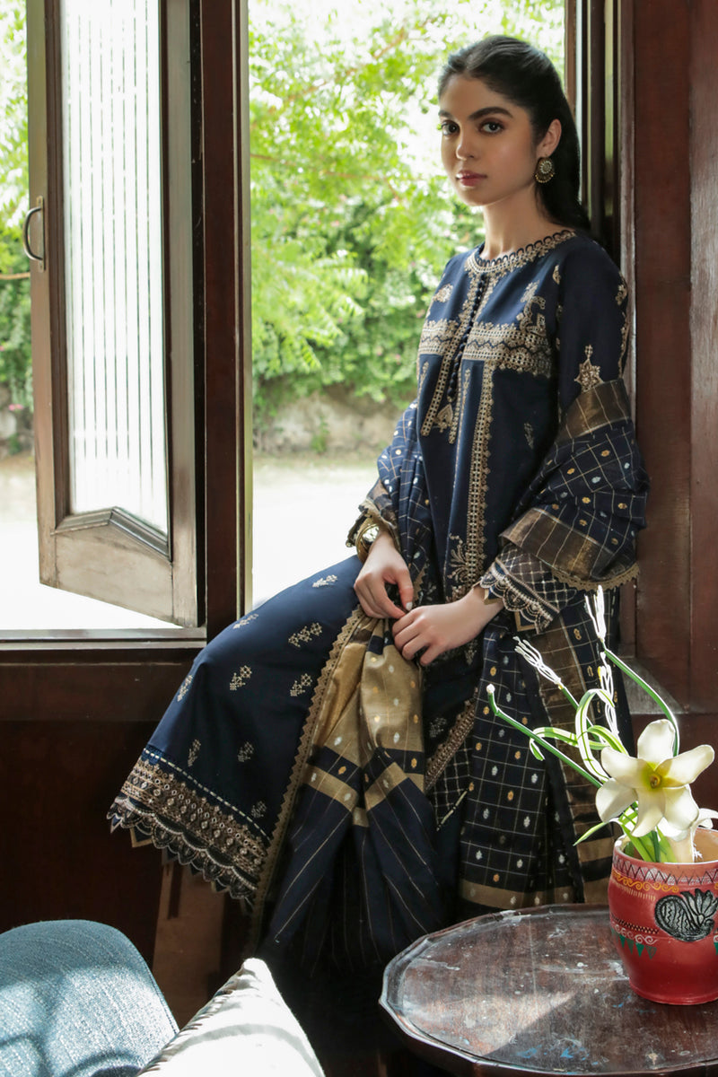 AQ-10 ESHAAL | Qalamkar Qline Dastak Summer Collection 2022 | Unstitched Embroidered Lawn Suits