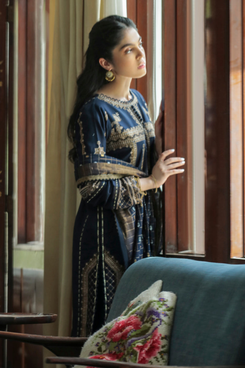 AQ-10 ESHAAL | Qalamkar Qline Dastak Summer Collection 2022 | Unstitched Embroidered Lawn Suits