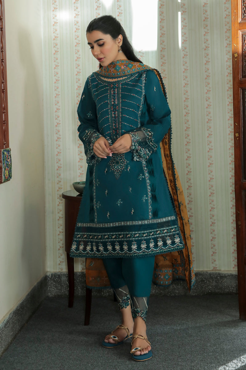 AQ-12 AMAL | Qalamkar Qline Dastak Summer Collection 2022 | Unstitched Embroidered Lawn Suits