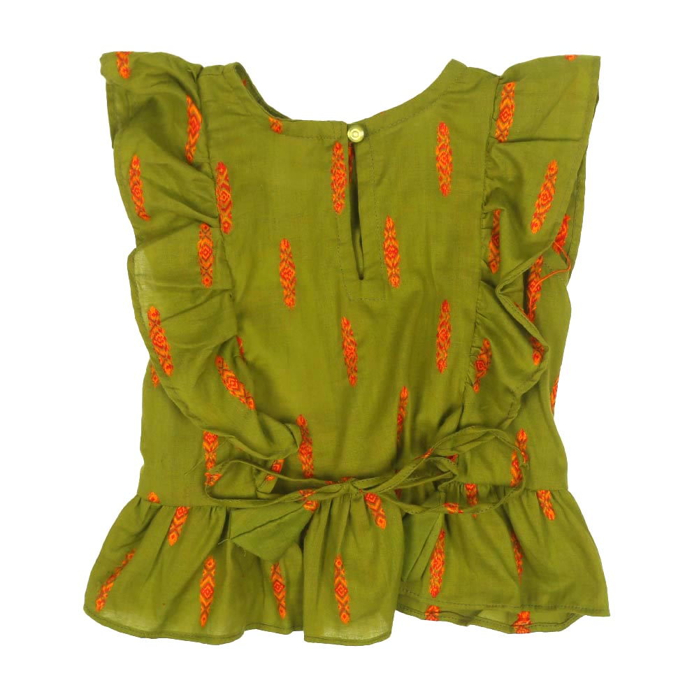 Infant Girls Casual Top Olive Girl - Green | Bachaa Party Baby Clothes Girls Tops & T-Shirts