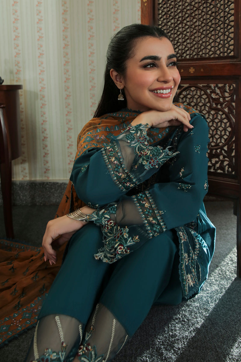 AQ-12 AMAL | Qalamkar Qline Dastak Summer Collection 2022 | Unstitched Embroidered Lawn Suits
