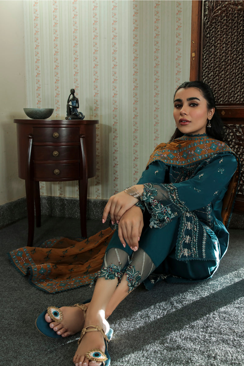 AQ-12 AMAL | Qalamkar Qline Dastak Summer Collection 2022 | Unstitched Embroidered Lawn Suits