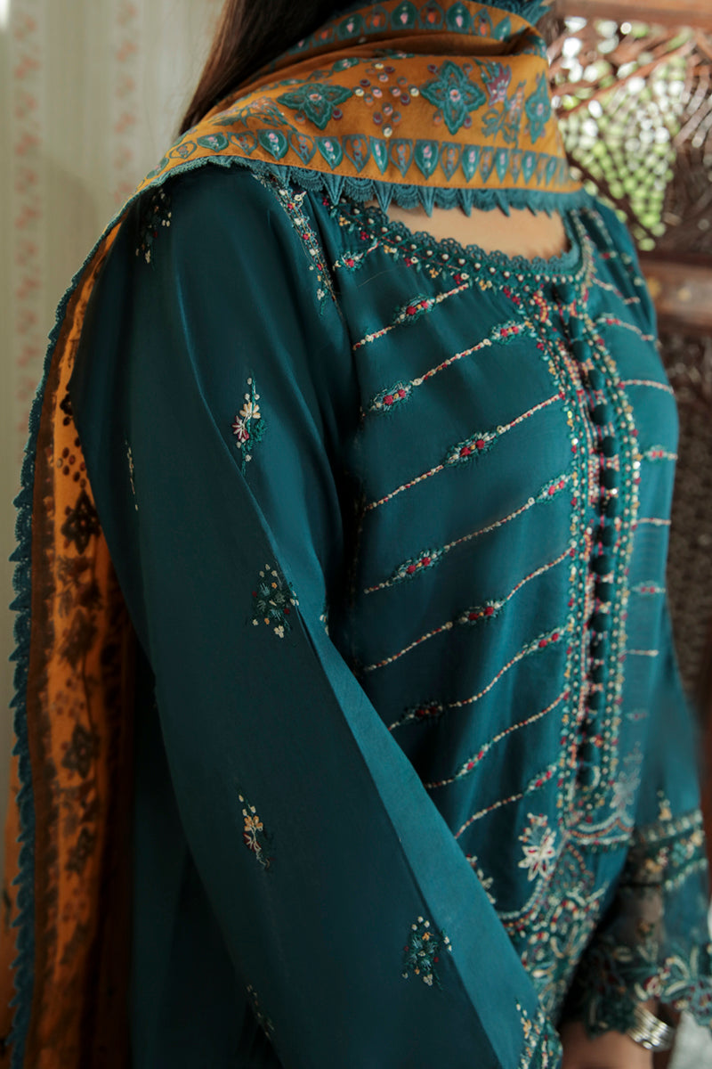 AQ-12 AMAL | Qalamkar Qline Dastak Summer Collection 2022 | Unstitched Embroidered Lawn Suits