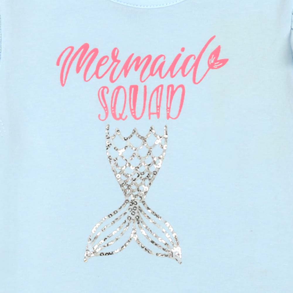 Infant Girls T-Shirt Mermaid Squad - Atomizer | Bachaa Party Baby Clothes Girls Tops & T-Shirts