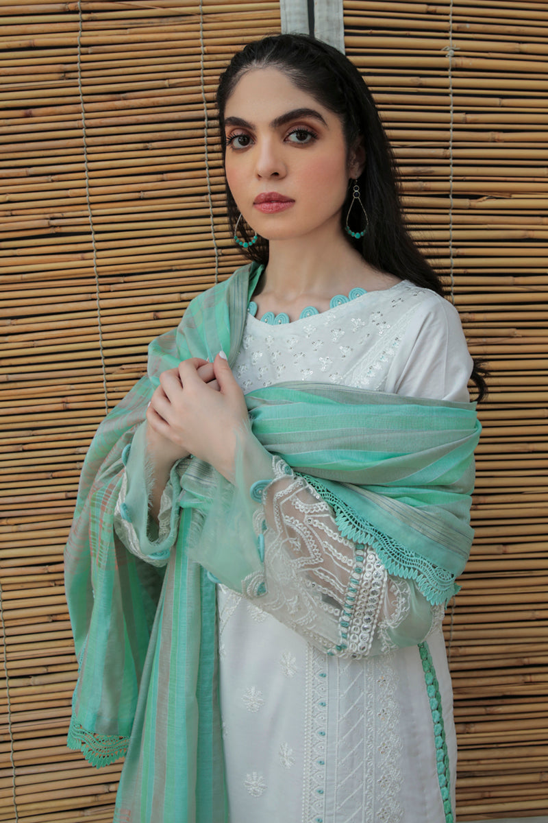 AQ-09 NAILA | Qalamkar Qline Dastak Summer Collection 2022 | Unstitched Embroidered Lawn Suits