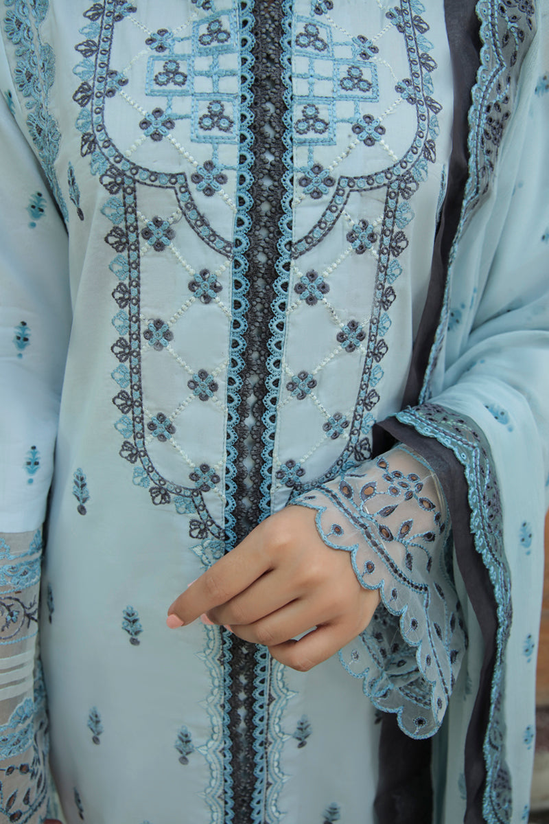 AQ-05 FEROZA | Qalamkar Qline Dastak Summer Collection 2022 | Unstitched Embroidered Lawn Suits