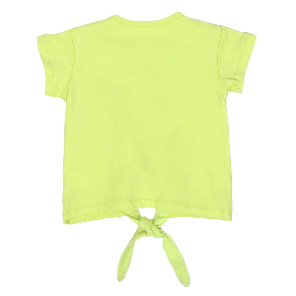 Infant Girls T-Shirt Waves-Sunny Lime | Bachaa Party Baby Clothes Girls Tops & T-Shirts